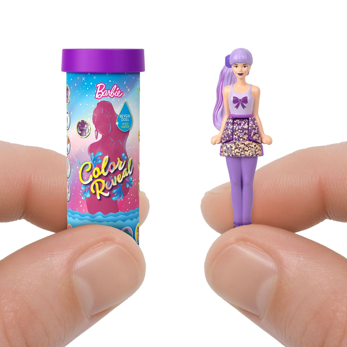 Barbie Mini BarbieLand Colour Reveal Doll with Surprise Water Reveal, Colour-Change Transformation Toy for Kids, Ages 4+, Assorted