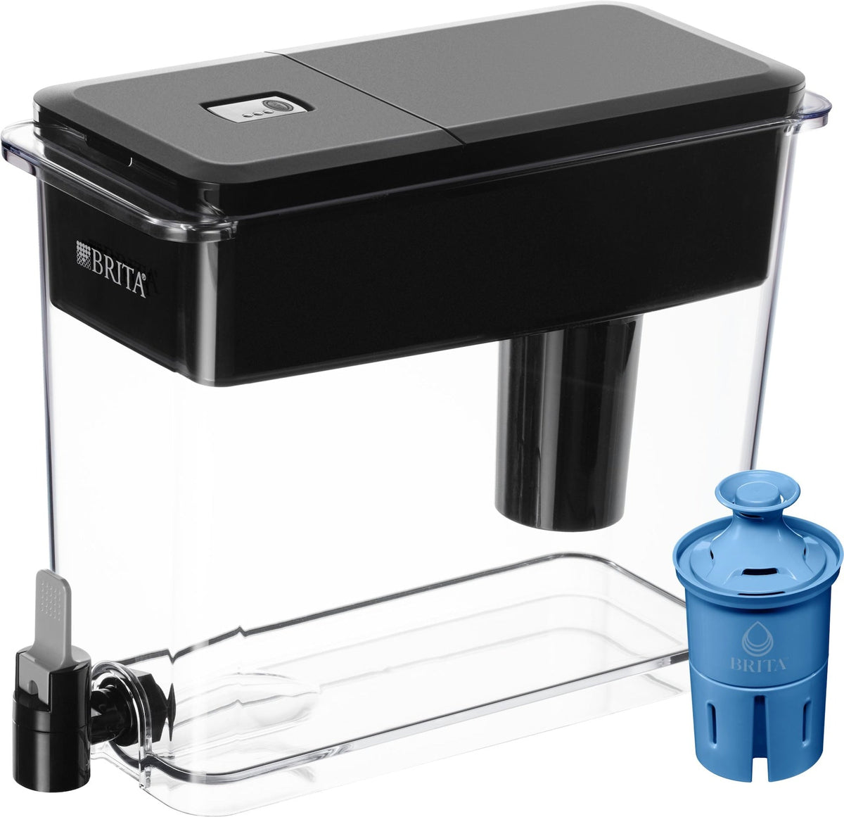 Brita UltraMax Water Filter Pitcher/Dispenser with LongLast Filters, BPA Free, 27 Cup, Black