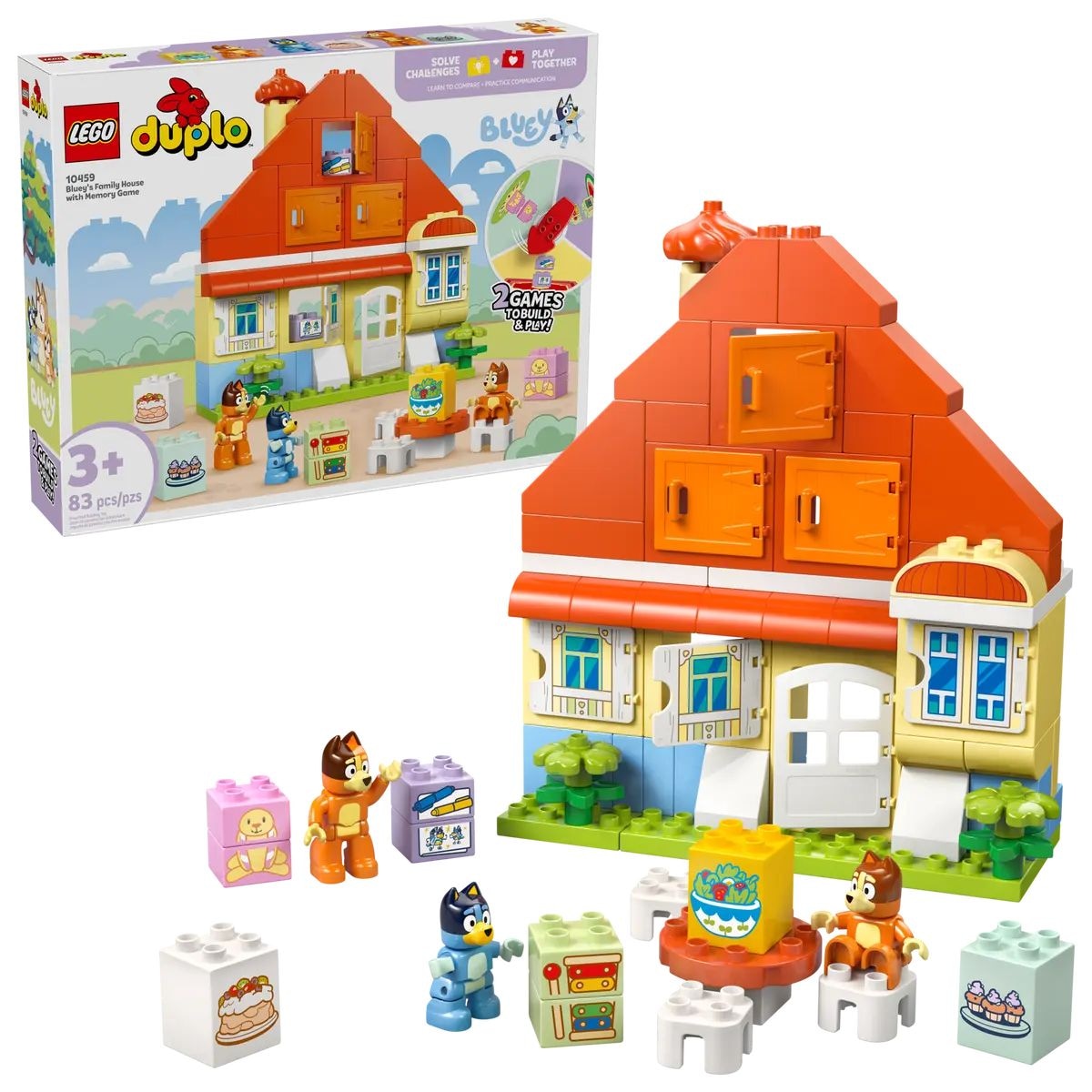 LEGO Duplo Bluey's Family House with Memory Game - 10459, 83-pcs, Ages 3+