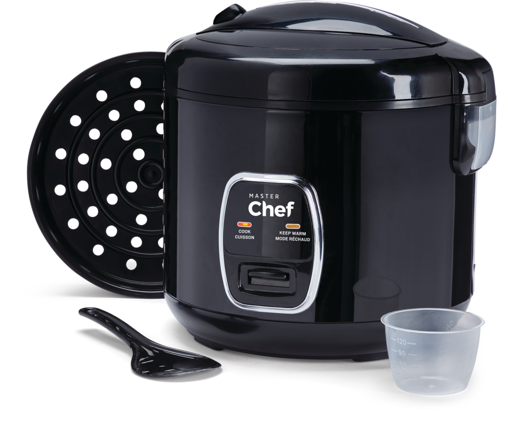 MASTER Chef One-Touch Non-Stick Rice Cooker & Steamer, Black, 20 Cups