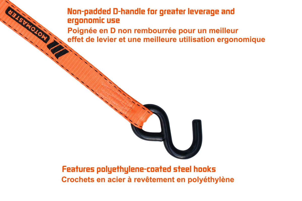 MotoMaster 3,000-lb Heavy Duty Ratchet Tie Down Strap, Non-Padded, 1-in x 10-ft, 4-pk