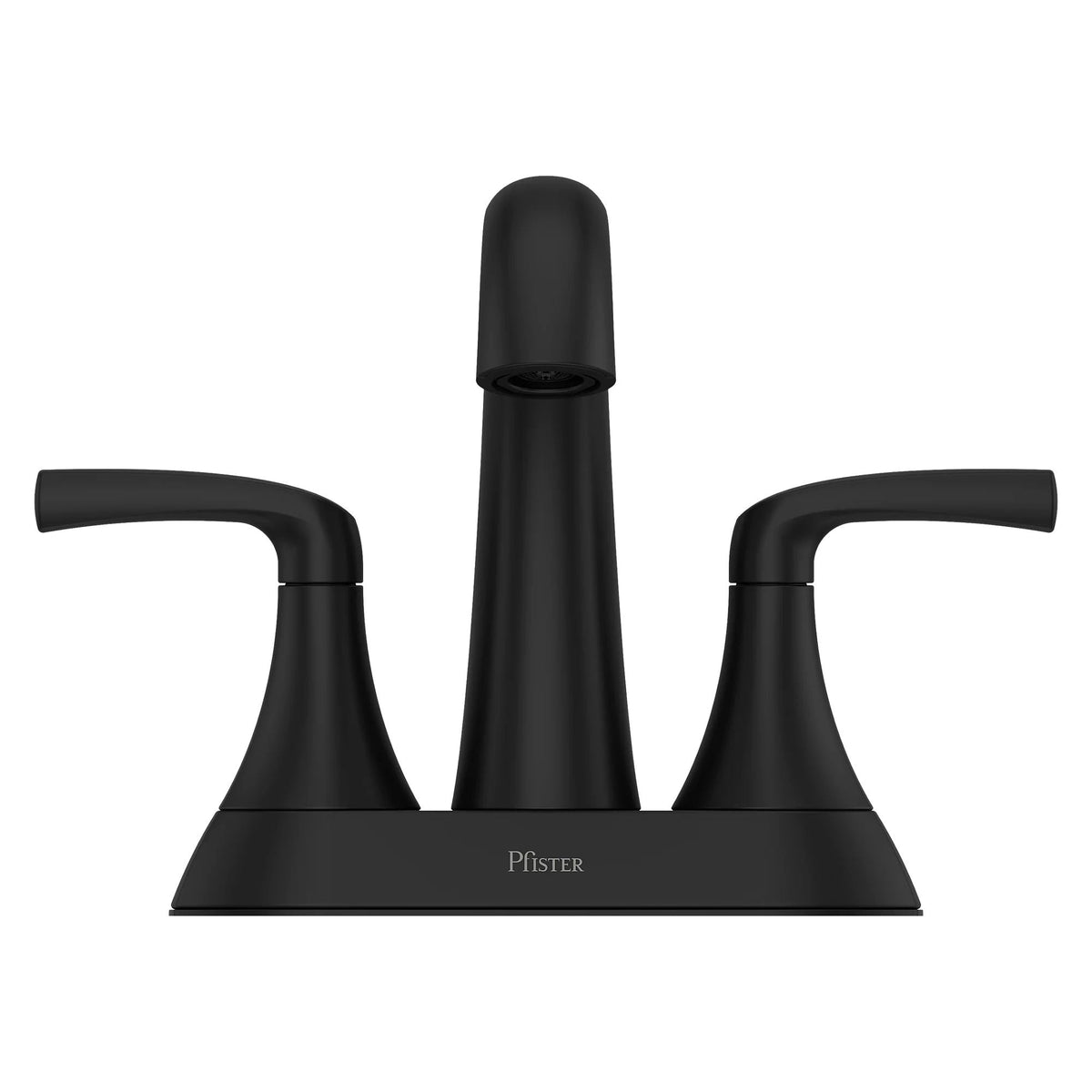Pfister Rancho Double Handle 4-in Centreset Bathroom Sink Faucet Push & Seal Drain, WaterSense Certified, Matte Black