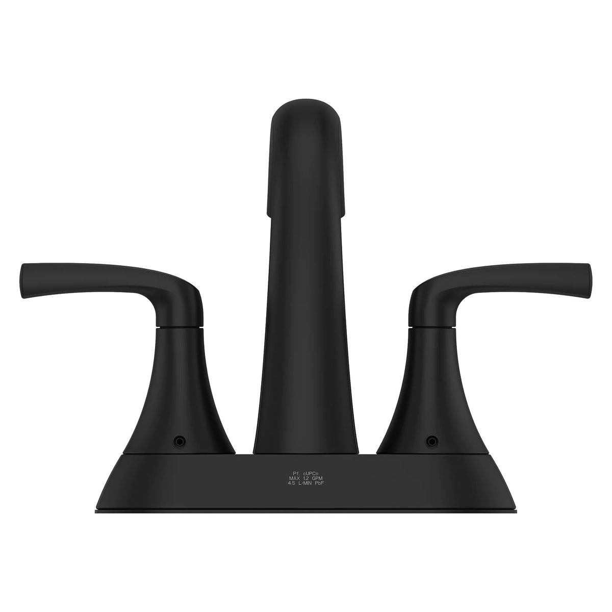 Pfister Rancho Double Handle 4-in Centreset Bathroom Sink Faucet Push & Seal Drain, WaterSense Certified, Matte Black