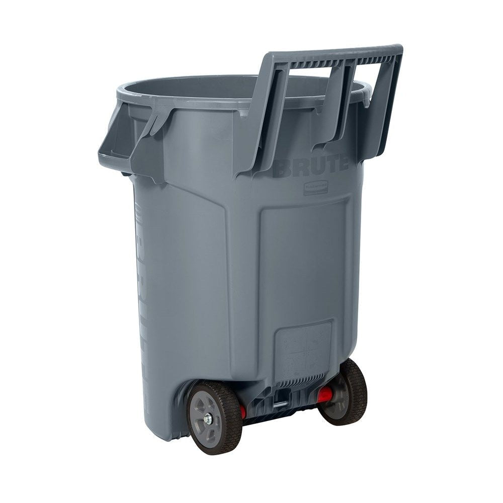 Rubbermaid Commercial Wheeled Brute Circular Outdoor Garbage Can, Grey, 121-L