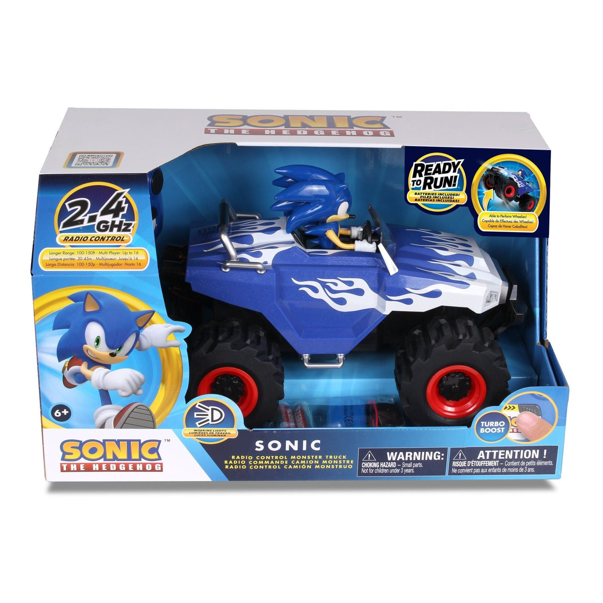 Sonic The Hedgehog RC Monster Truck Toy for Ages 6+, Various Vehicles