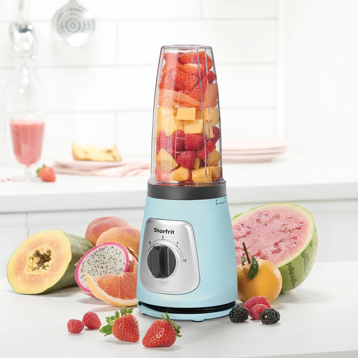 Starfrit Personal Blender with Locking Lid, Light Blue