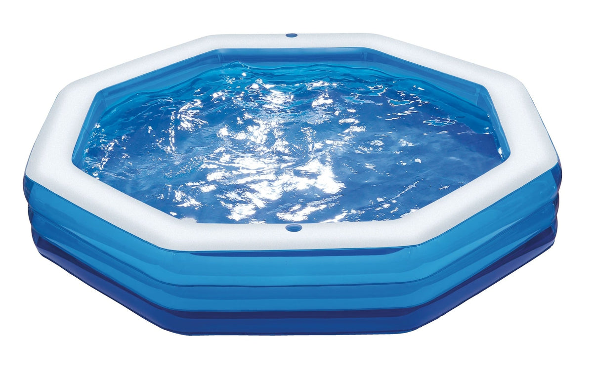 Stella & Finn Octagon Oasis Inflatable Wading Pool, 110 x 83 x 18-in, Ages 3+