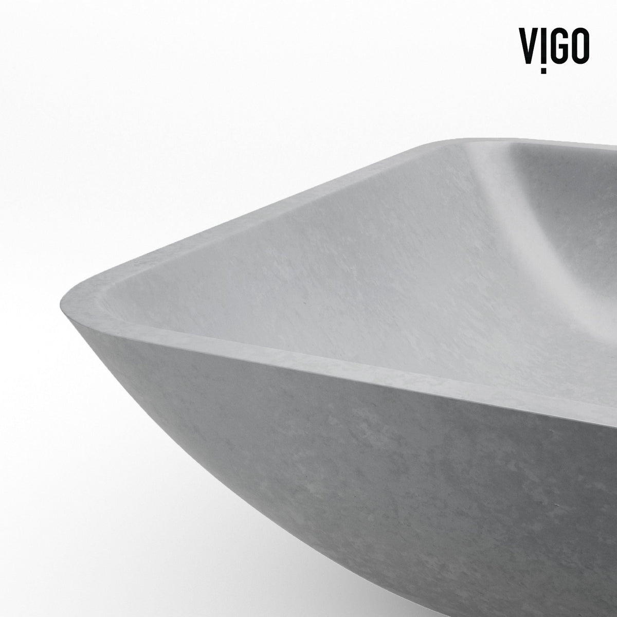 VIGO Duomo Gothic ConcretoStone 18x13-in Deep Grey Bathroom Sink/Basin with Rectangular Vessel