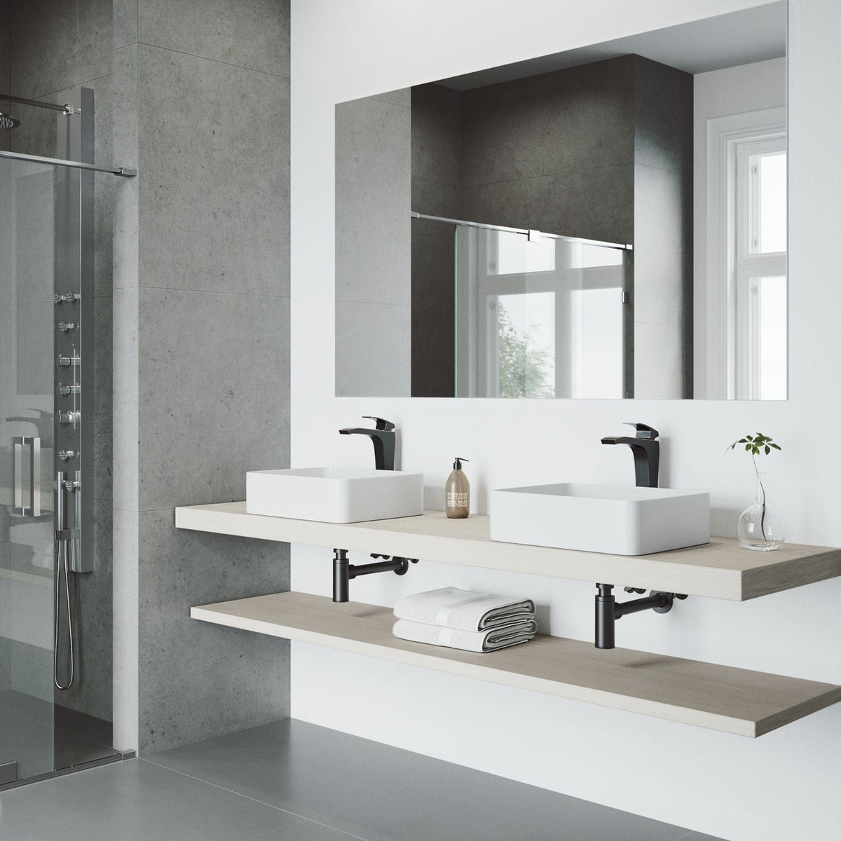 VIGO Jasmine MatteStone 18x15-in Deep White Bathroom Sink/Basin with Rectangular Vessel