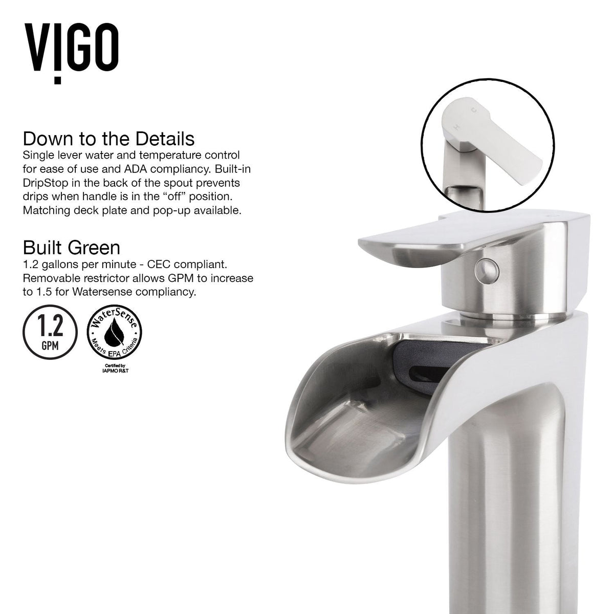VIGO Niko Single Handle Vessel Sink Bathroom Faucet with Deck Plate, Brushed Nickel
