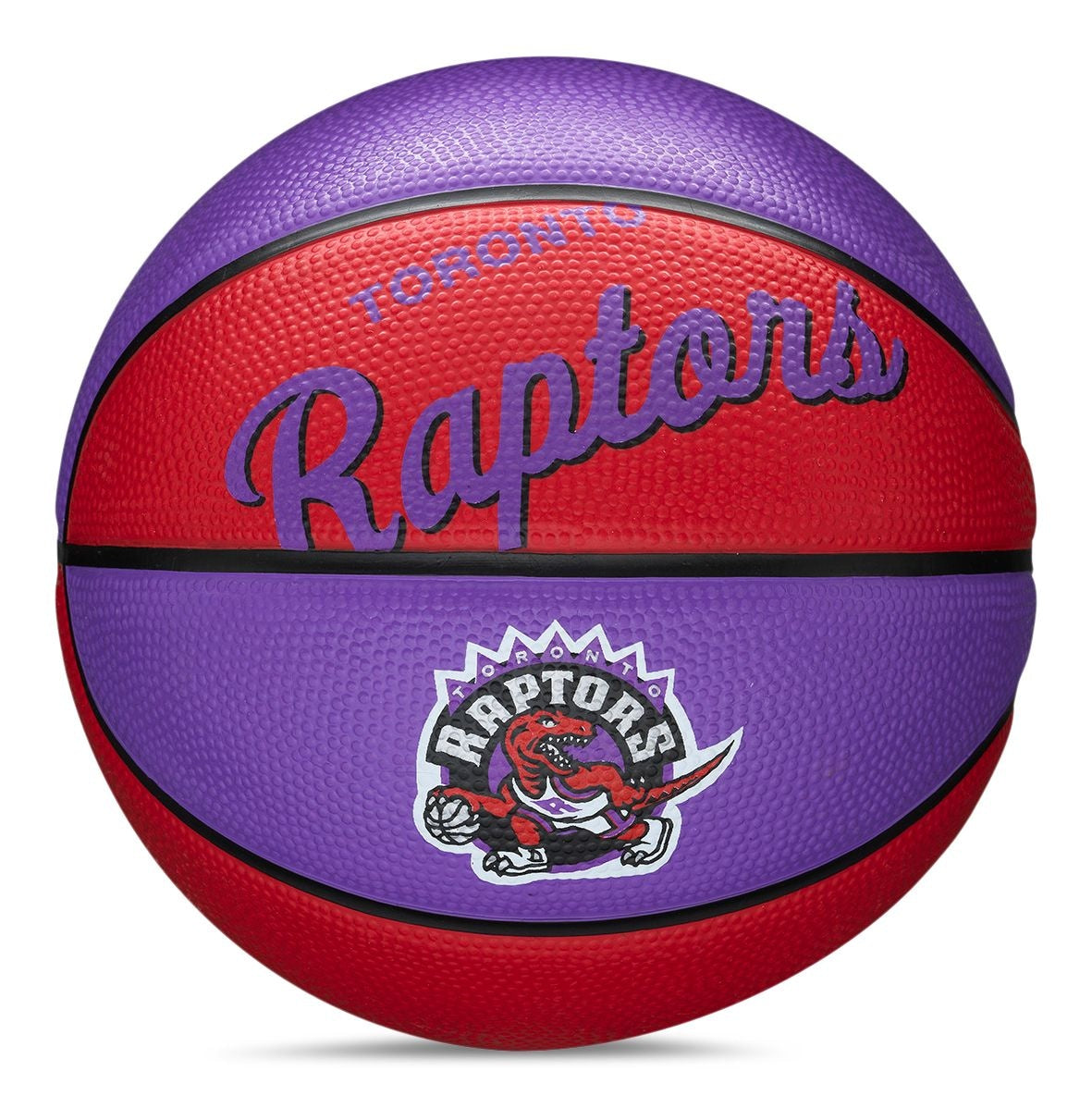 Wilson NBA Toronto Raptors Kids' Mini Outdoor Basketball, Size 3 (22.5-in), Purple/Red
