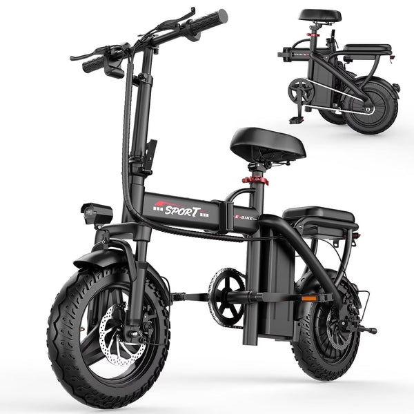14 in Electric Bike with Dual Front Suspension 500W Folding Ebike, Up to 25Miles 20MPH, 48V Removable Lithium-Battery, 14 in Foldable Commuting... U8