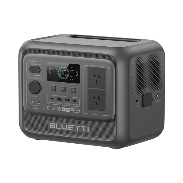 BLUETTI Elite 100 V2 Portable Solar Generator, 1024Wh LFP Battery, 1800W AC Output, Compact Backup Power for Camping and Home V9