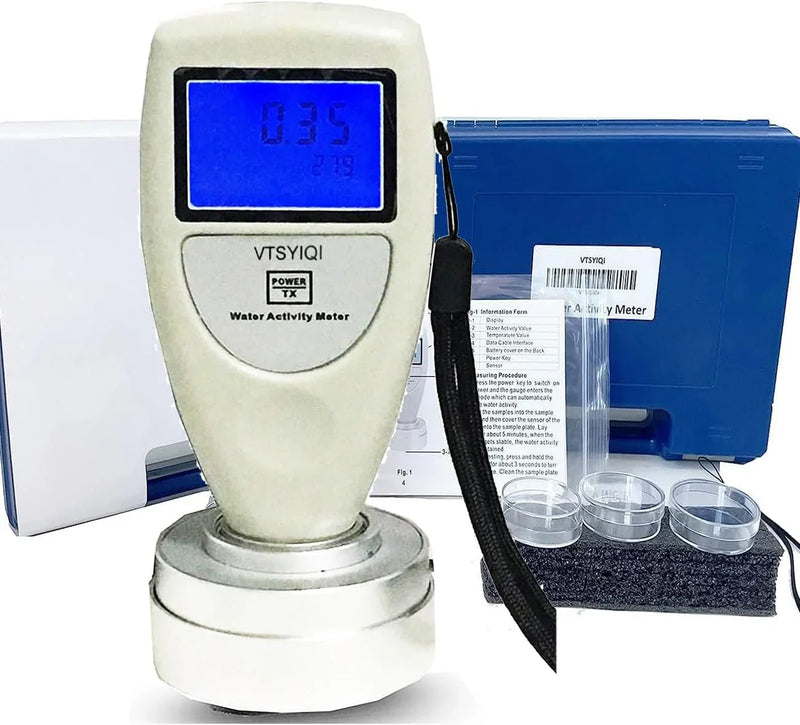 Water Activity Meter Food AW Tester Monitor Water Analyzer for Grain Fruits Vegetables Breads Biscuits Cakes Puffed Food 6 bit Backlight Digital Display K9