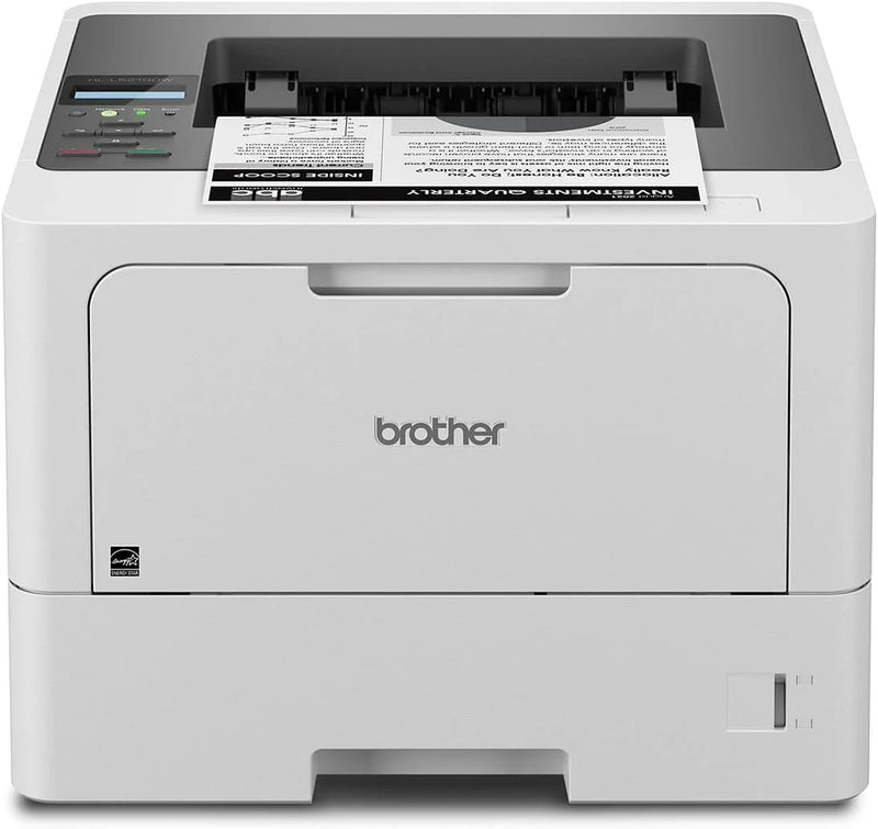 Business single-color laser printer, equipped with dual paper trays, wireless network and gigabit Ethernet connection, double-sided printing, large-capacity paper storage and mobile printing function, white model I5