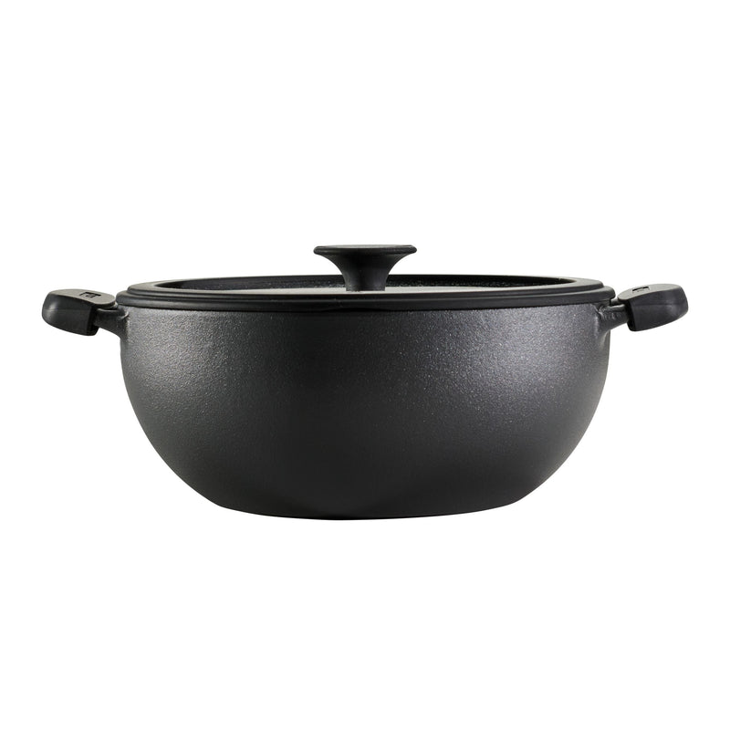 4.8 Qt Utsava Pre-Seasoned Cast Iron Kadai with Lid S0