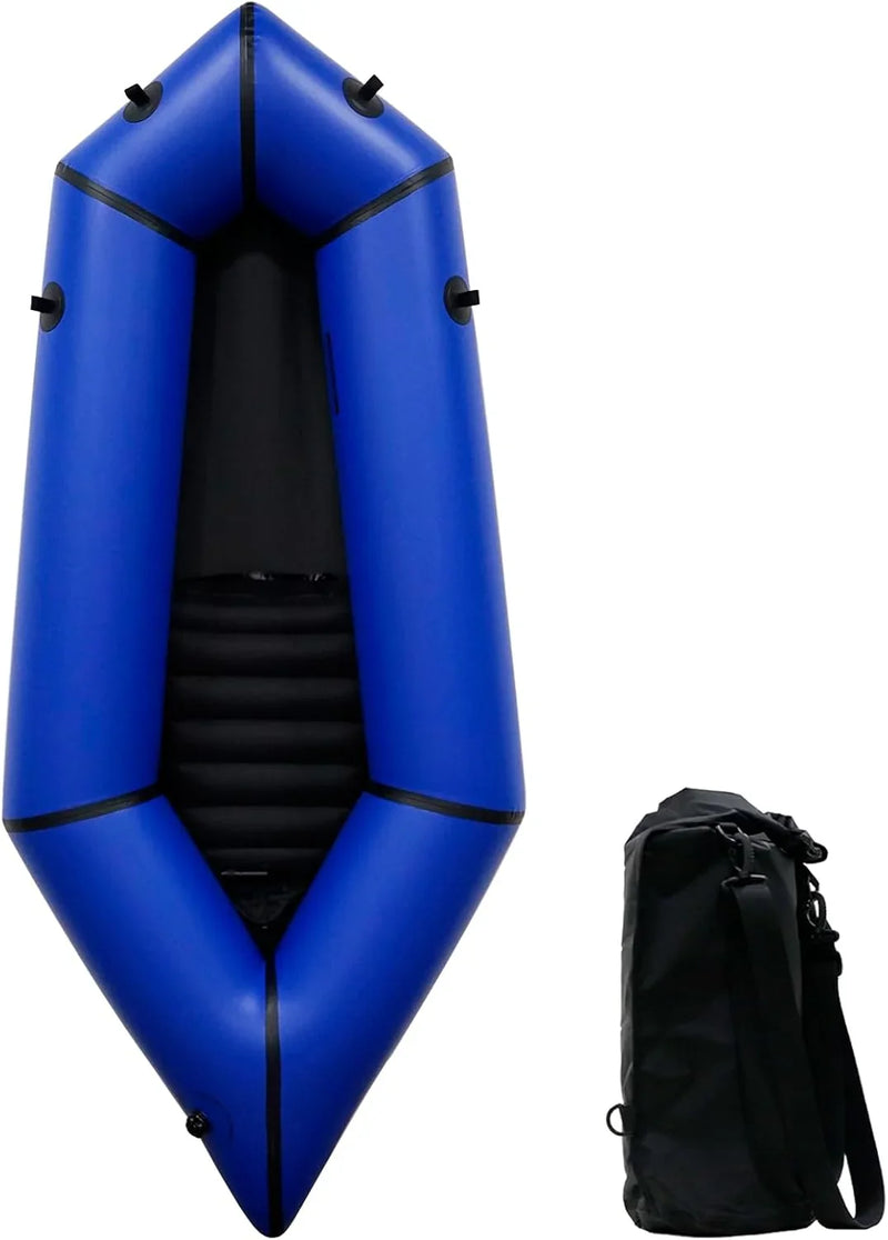 Lightweight Packrafts, TPU Inflatable Kayak for Flat Water Rafting Camping Trip/Fishing/Water Adventures 1 Person/2 Person Packraft, 330lb/660lb Weight Capacity C0
