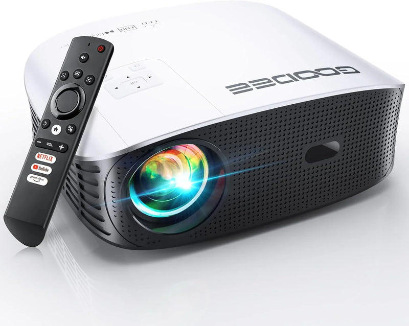Intelligent 4K projector, equipped with 5G WIFI and Bluetooth functions, supports Dolby sound effect, outdoor projector, 400-inch zoom home theater projector, compatible with TV stick. H8