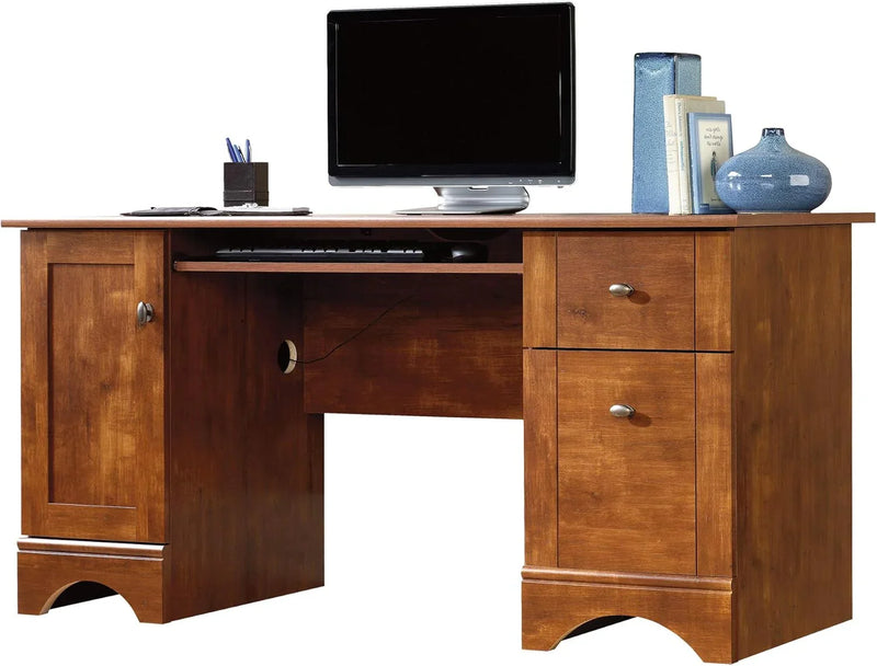 Multifunctional office computer desk, length: 59.45 inches x width: 23.47 inches x height: 29.02 inches, finished with polished maple wood material V3