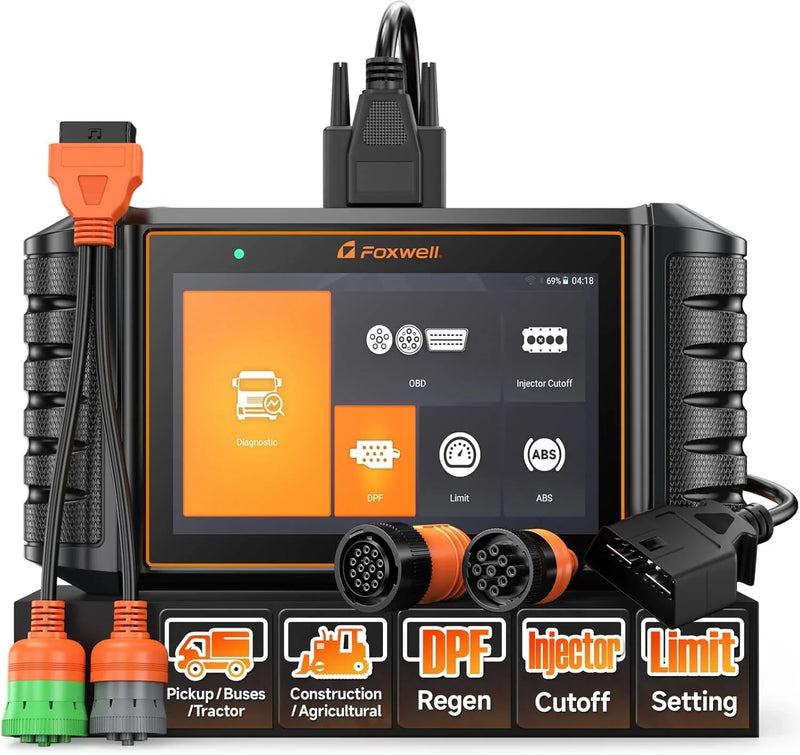 Heavy Duty Truck Scanner with DPF Regen/Injector Cutoff/Limit Setting, Full System Diesel Diagnostic Scan Tool for Cummins, Detroit, Caterpillar, Paccar, Hino & More Pickup Semi Trucks G4