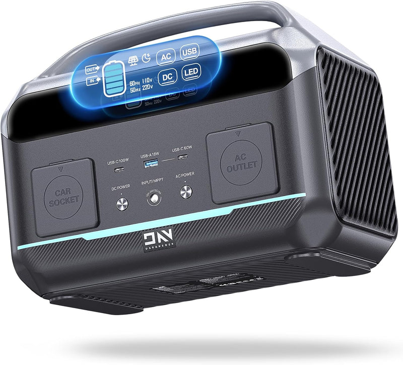 Portable Power Station 56000mAh, 179.2Wh LiFePO4 Battery Backup w/ 2 300W (Peak 600W) AC Outlets, 1.5hrs Fast Charging, Power Bank for Hurricane Emergency/Outdoor Camping/RVs/Home Use V7