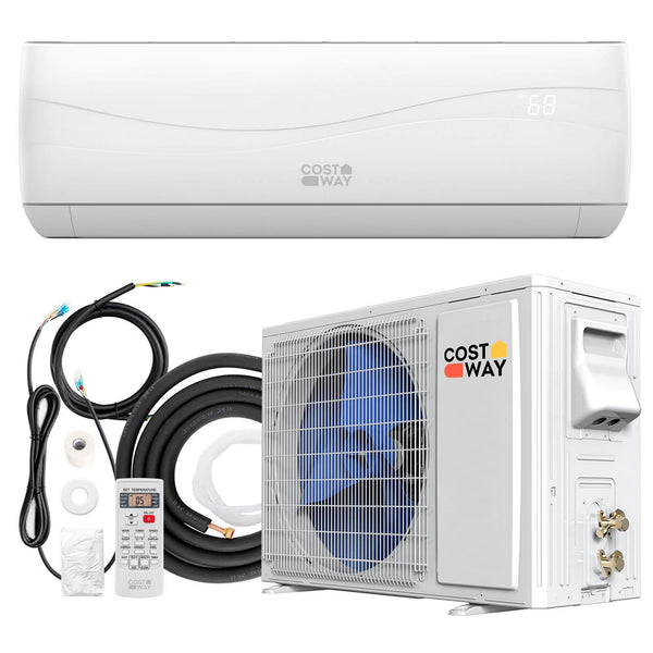 Costway 18000 BTU Mini Split Air Conditioner Heater 19 SEER2 1250 Sq. Ft Coverage D8