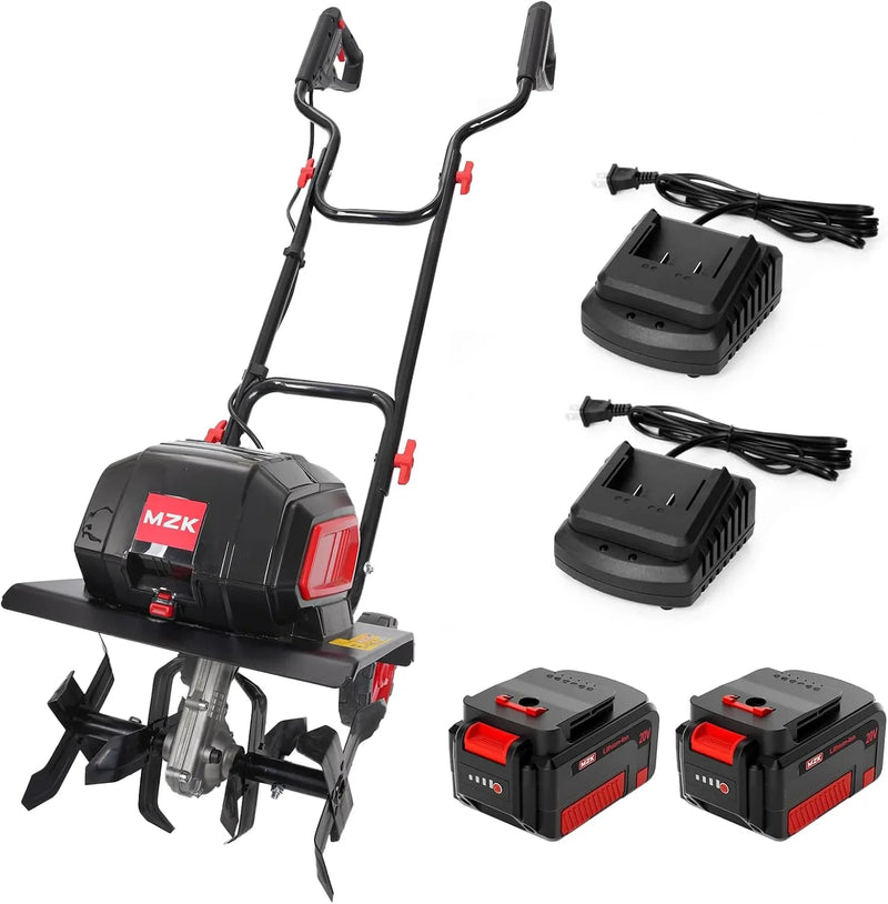 40V 12-inch Cordless Garden Tiller, Battery Powered Garden Cultivator, 2 * 4.0Ah Battery and Fast Charger Included Z3