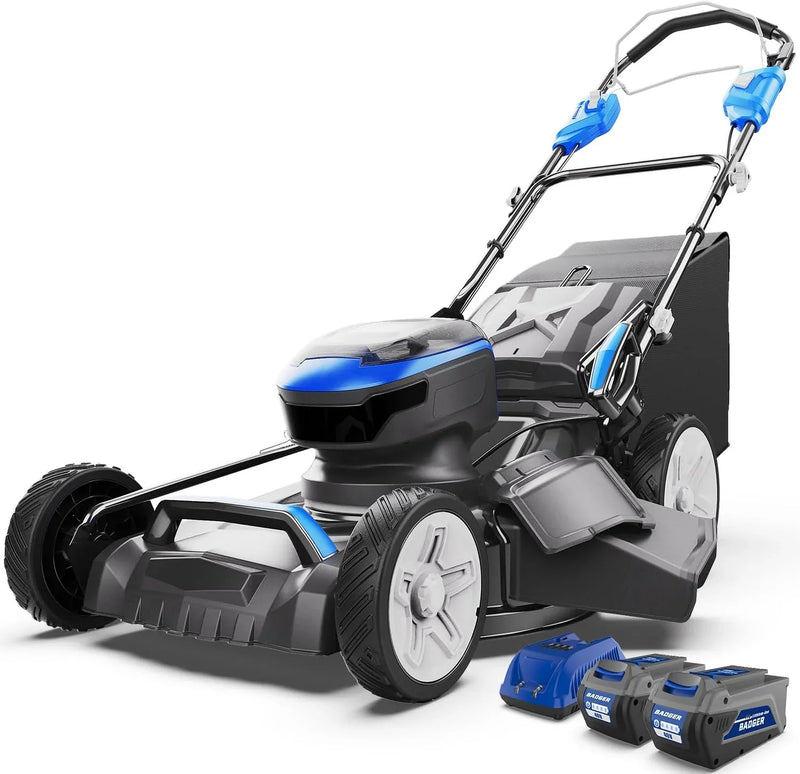 Lawn Mower 40V Brushless 18" Cordless, 5 Cutting Height Adjustments Electric Lawn Mower, Quickly Folding Within 5’s, 4.0AH Battery and Super Charger Included. A4