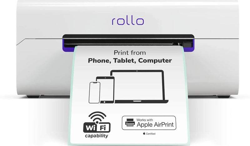 Wireless Shipping Label Printer - A Wi-Fi-enabled thermal label printer (size 4x6 inches), suitable for package shipping - Can be printed via AirPrint on iPhone, iPad, and Mac - Supports Windows, Chromebook, Android, and Linux systems I0