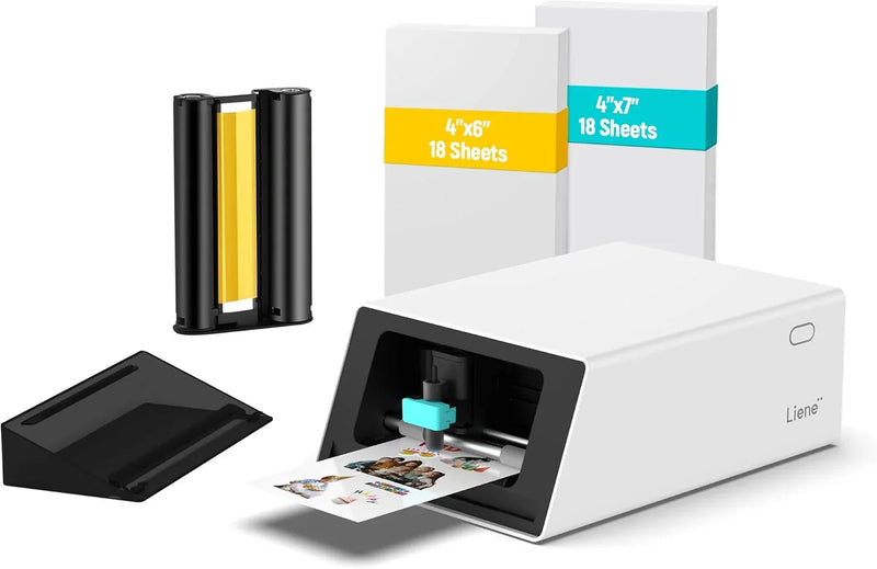 Color sticker printer and cutter - A multi-functional sticker manufacturing equipment that combines DIY creativity, custom label and gift production. Thermal transfer digital printing device, 300 DPI resolution, precise artificial intelligence automa Q1