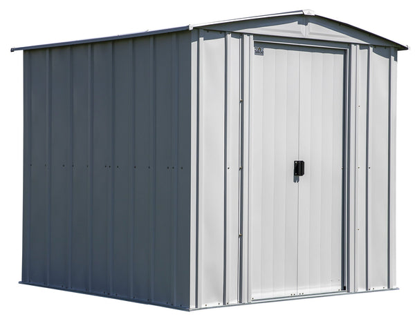 Arrow Classic Galvanized Steel Storage Shed, Flute Grey, 6-ft x 7-ft Y6