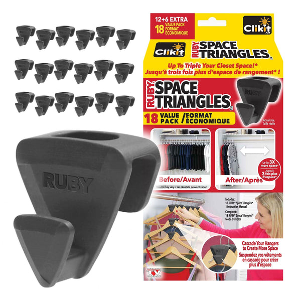 As Seen On TV Ruby Space Saver Triangles, Black, 18-pk Y2
