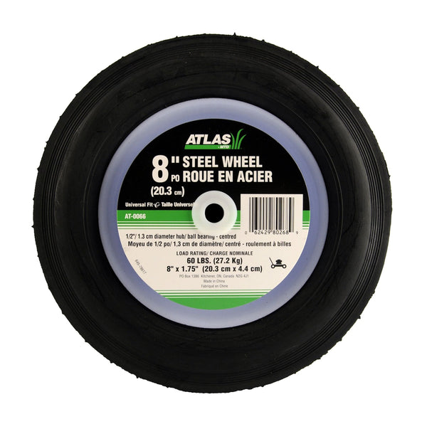 Atlas Steel Lawn Mower Replacement Wheel with Ball Bearings, 8-in x 1.5-in B7