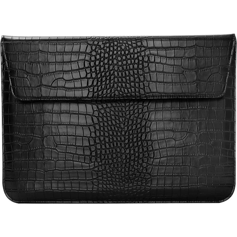 Black Faux Crocodile Laptop Sleeve Case R1