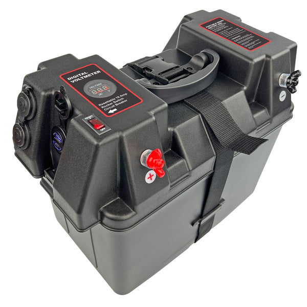 Battery Box Power Station with Charge Indicator, Black R4