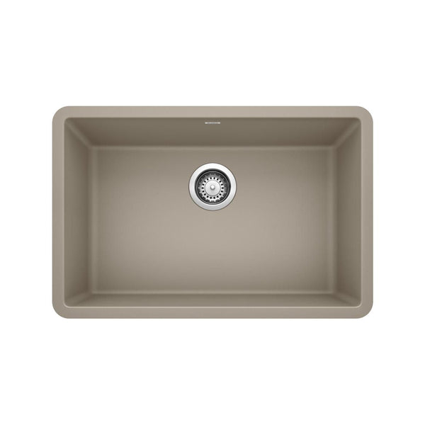 Blanco Precis SILGRANIT 27-in Single Bowl Undermount Kitchen Sink, Truffle H1