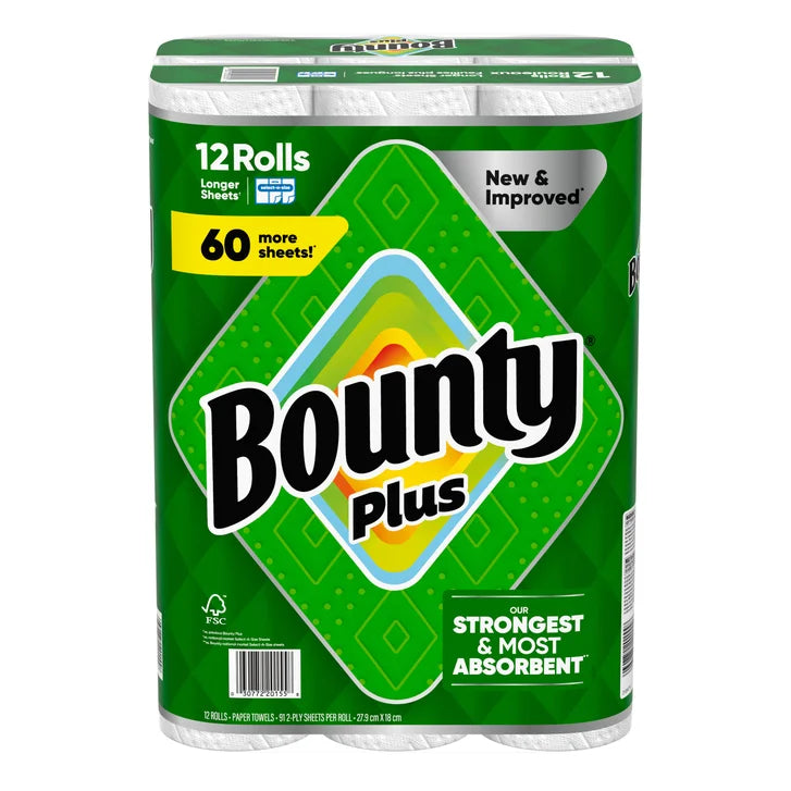 Bounty Plus Paper Towel, 12 x 91 Sheets B4