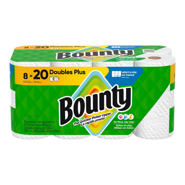 Bounty Select-A-Size Double Plus Roll Paper Towel, 2-ply, 8-pk C2