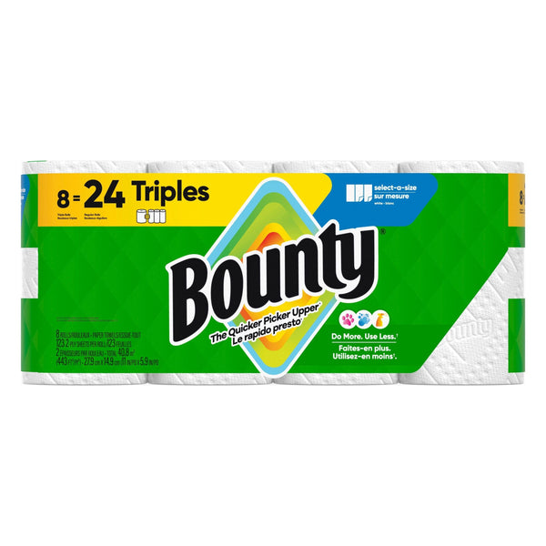 Bounty Select-A-Size Triple Roll Paper Towel, 2-ply, 8-pk I5