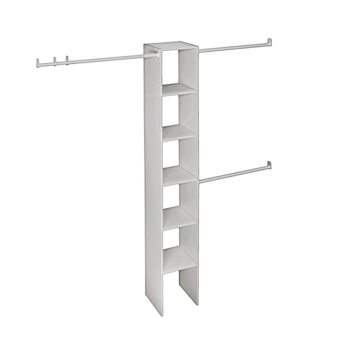 ClosetMaid Expandable Closet Organizer Kit with 3-Closet Rod, White, 12-in