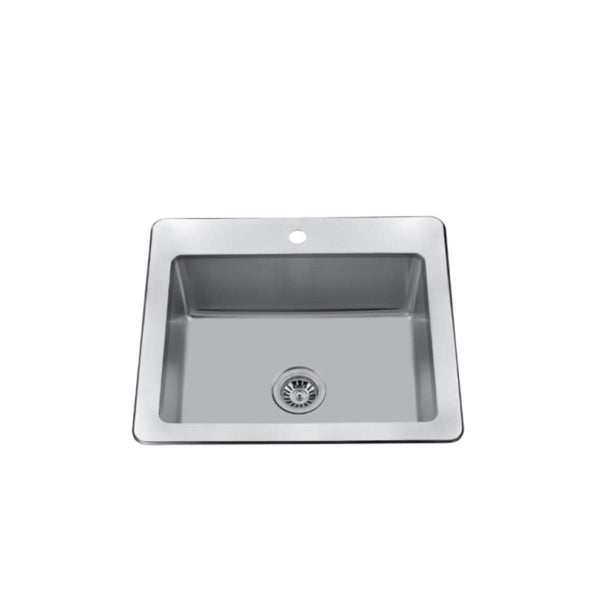 CraftX 25-in Brushed Satin Stainless Steel Drop-in Sink H6