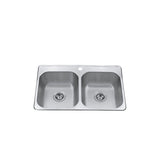 CraftX 31x20x8-in Brushed Satin Stainless Steel Drop-in Sink