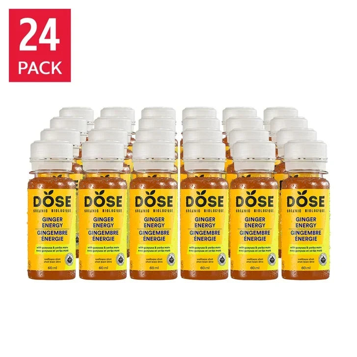 DOSE Organic Ginger Daily Booster shots, ENERGY pack, 24 x 60 mL (2 fl oz) P2
