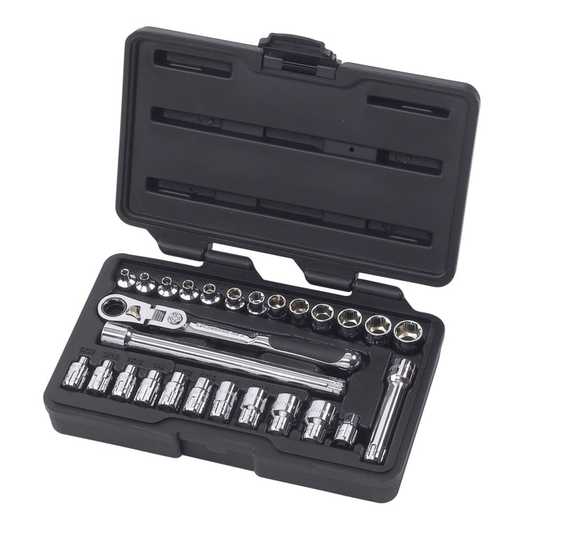 GearWrench Pass-Thru 1/4-in Drive Socket Set 27-pc, SAE/Metric K6