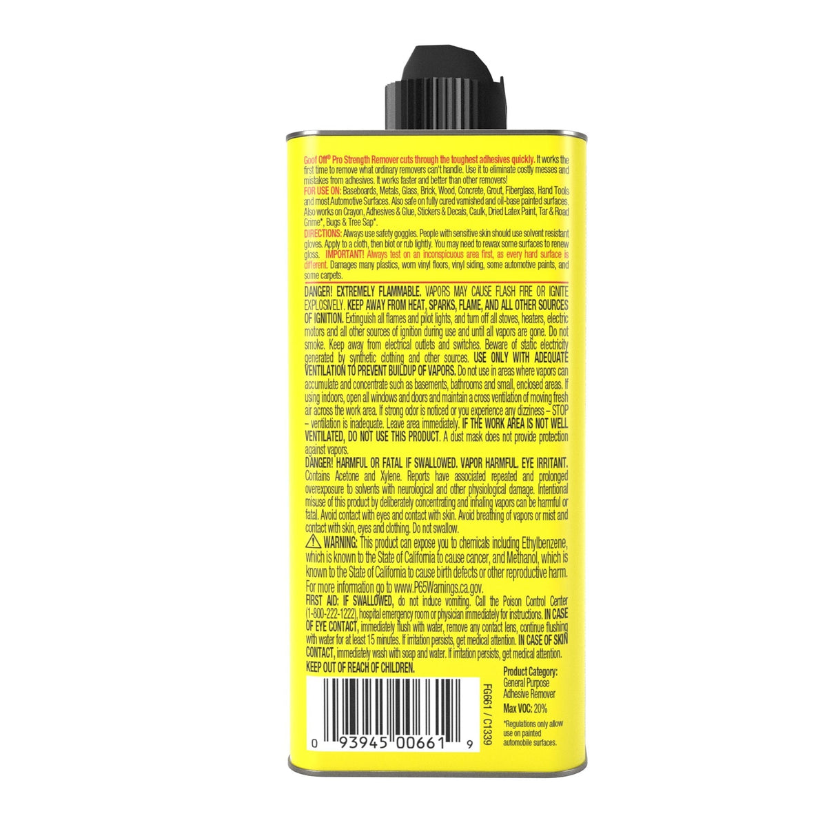 Goof Off Pro Strength Remover Multi-Purpose Household Spot & Stain Cleaner, 177-mL