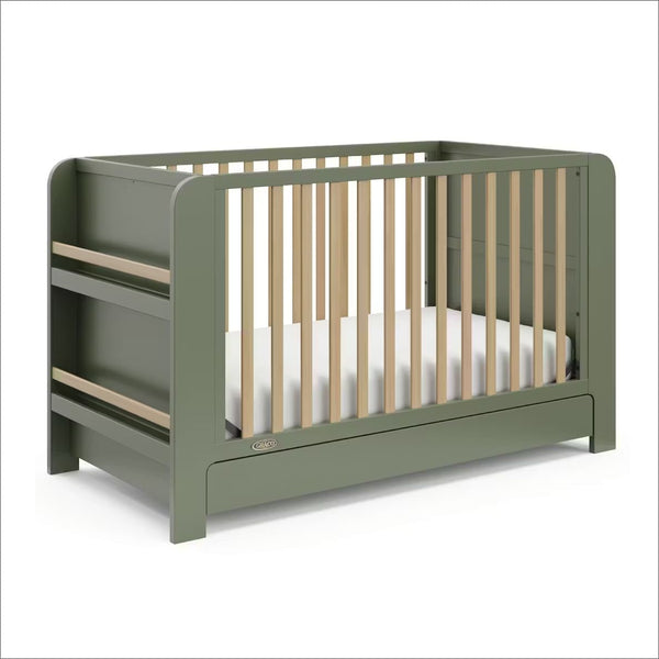 Graco Read-with-Me 4-in-1 Crib with Drawer - Olive/Driftwood R3