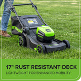 Greenworks 60V 17-in Push Lawn Mower with 4.0 Ah Battery & 3A Charger