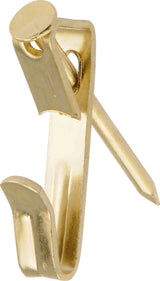 Hillman Conventional Picture Hanger, For DrywAll/ Plaster WAll, 30-lb Capacity, Brass Plated, 6-pk