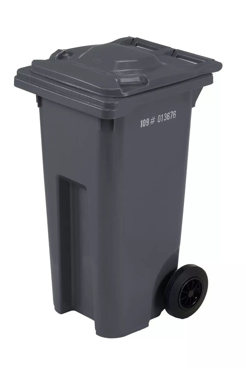 IPL Mastercart Plastic Rectangular Wheeled Garbage Can, Black, 120-L D9