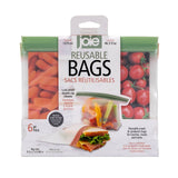Joie Reusable Peva Food Storage Bags, Terracotta/Sage/Grey, 6-pk